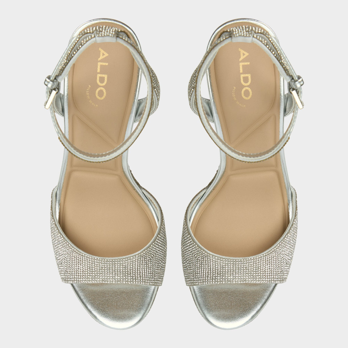 Alluring Silver Women's Iridescent metallics - Strappy heeled sandal, Platform | Aldo Popular