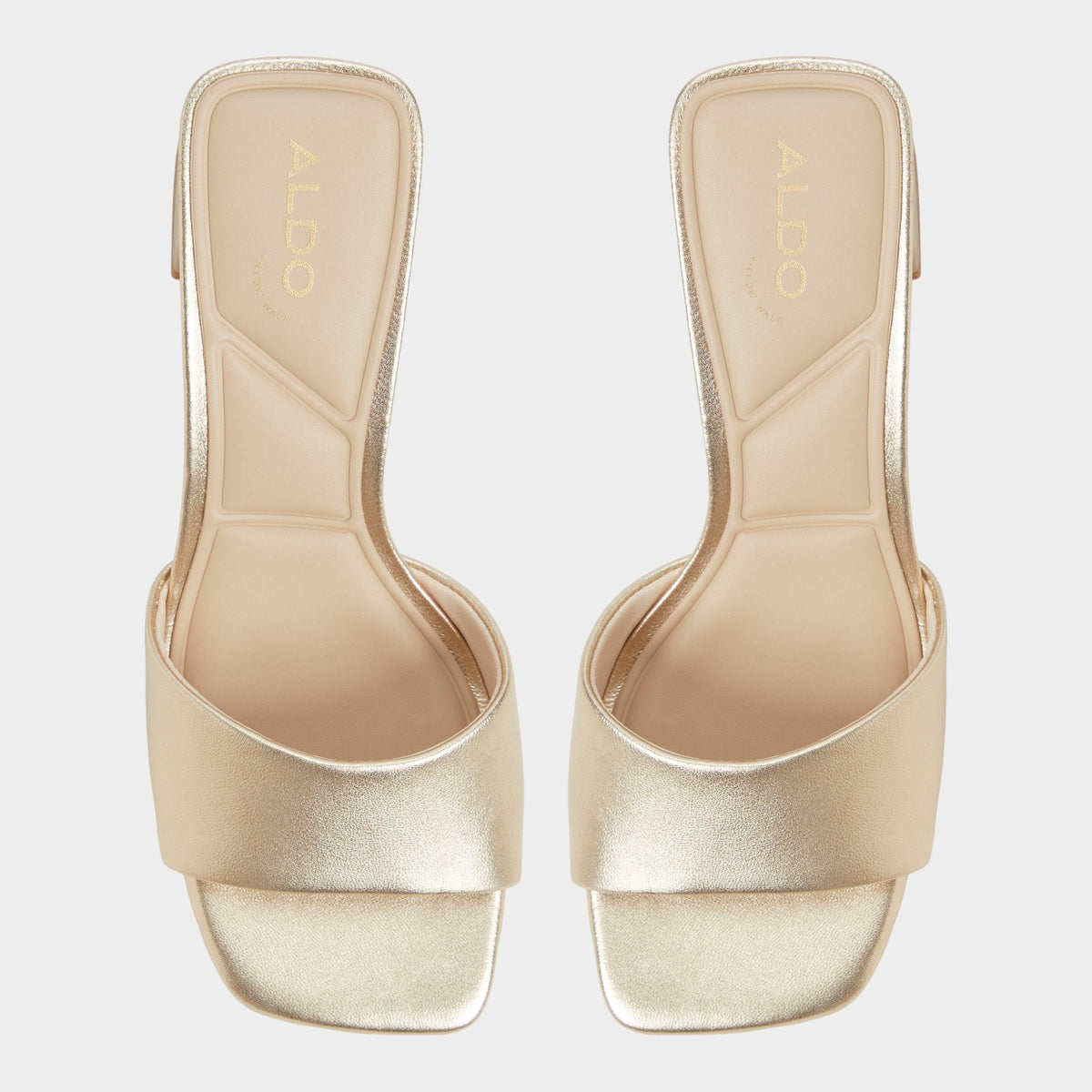 Tisha Gold Women's Heeled mules - Heeled mule, Block heel | Aldo New