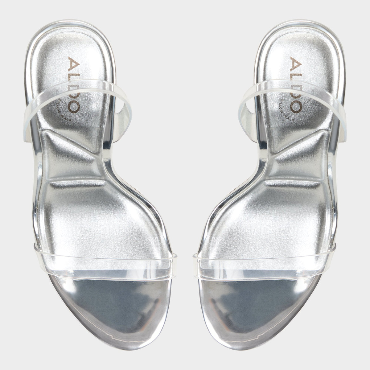 Quinilynn Silver Women's Iridescent metallics - Strappy heeled sandal, Stiletto heel | Aldo Classic