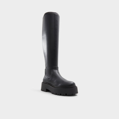 Carelden Black Women's Tall Boots - Knee-high boot, Lug sole | Aldo Signature
