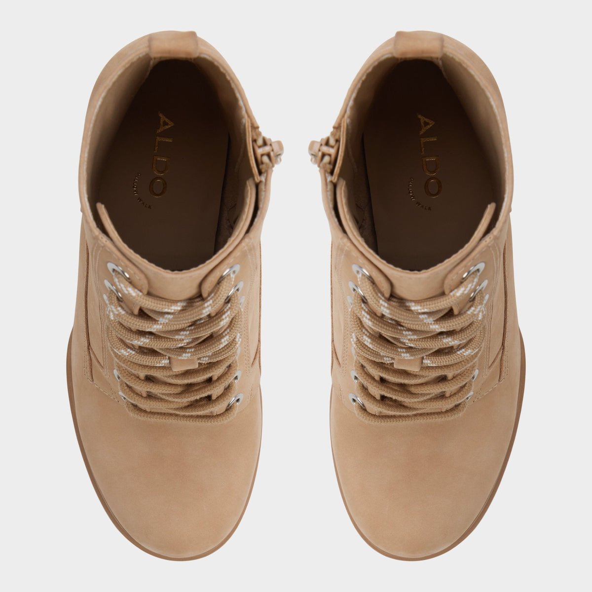 Rebelliously in Medium Beige - Combat ankle boot, Lug sole | Aldo Popular
