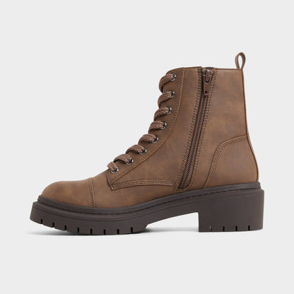 Goer in Medium Brown - Combat ankle boot, Lug sole | Aldo Trending