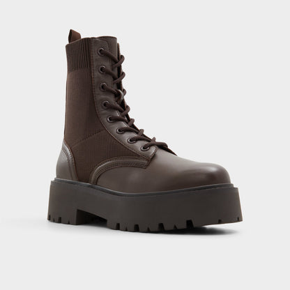 Talaleryknit Brown Overflow Women's Combat boots - Combat ankle boot, Brown | Aldo Best Seller