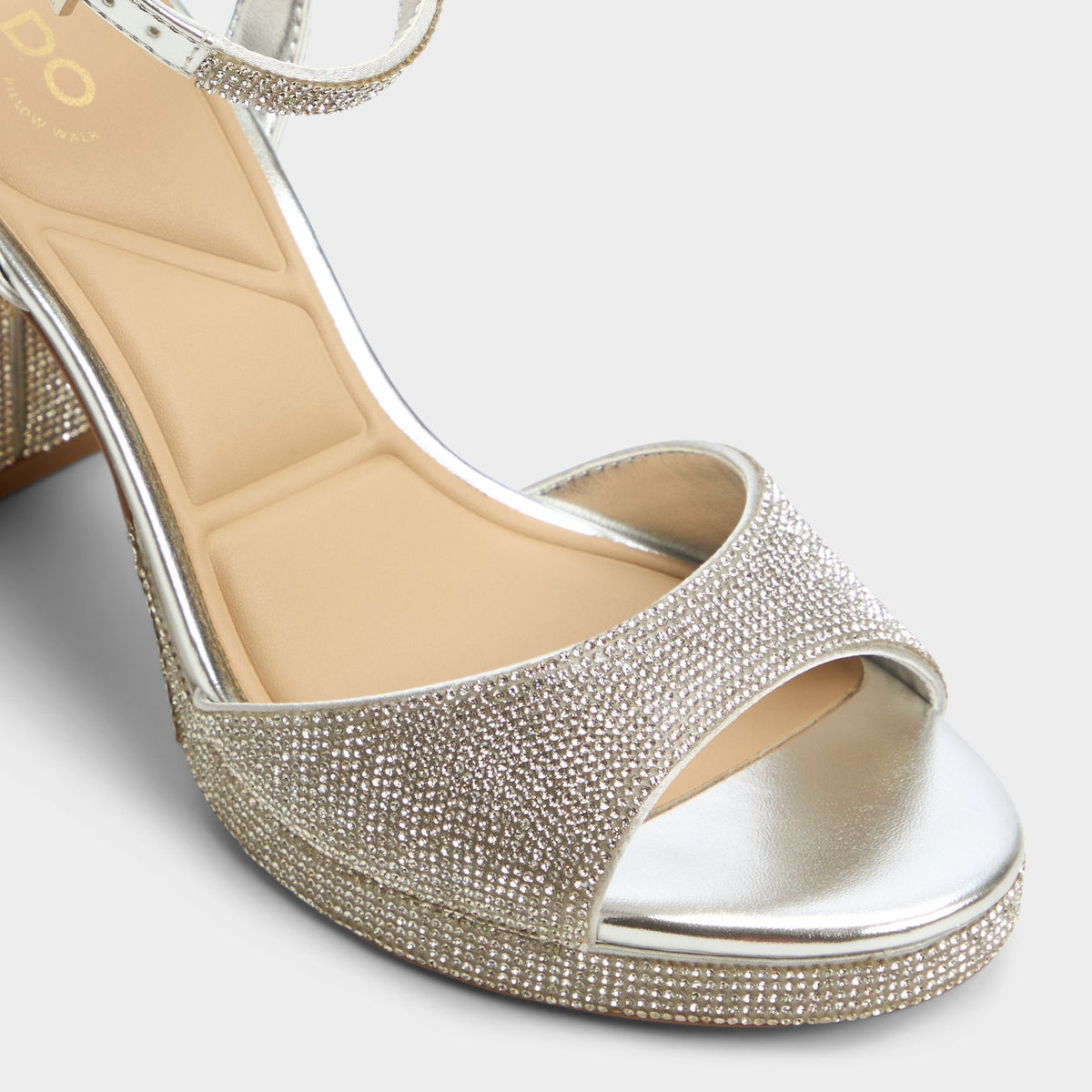 Alluring Silver Women's Iridescent metallics - Strappy heeled sandal, Platform | Aldo Popular