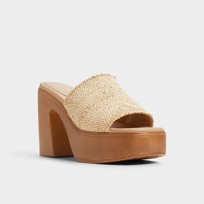Maysee Natural Women's Platform sandals - Heeled mule, Platform | Aldo Exclusive
