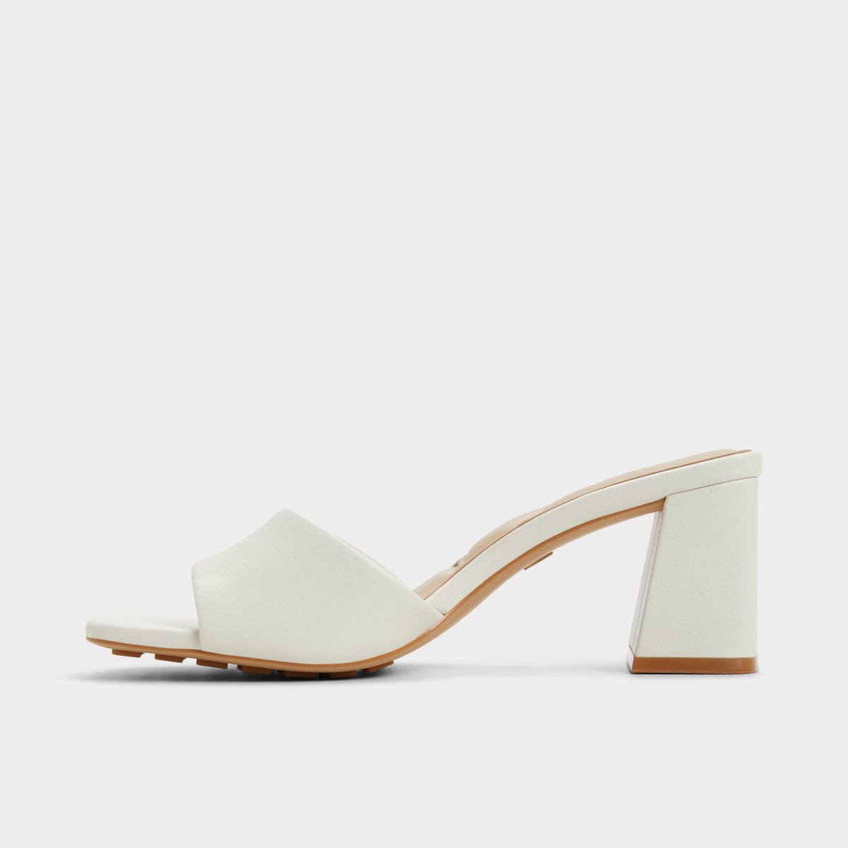 Tisha White Women's Heeled mules - Heeled mule, Block heel | Aldo Premium