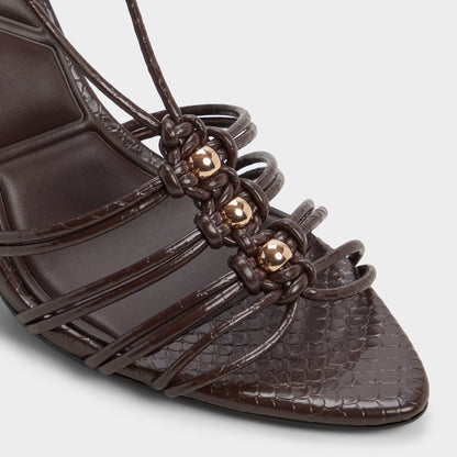 Curacao in Dark Brown - Strappy heeled sandal, Stiletto heel | Aldo Classic