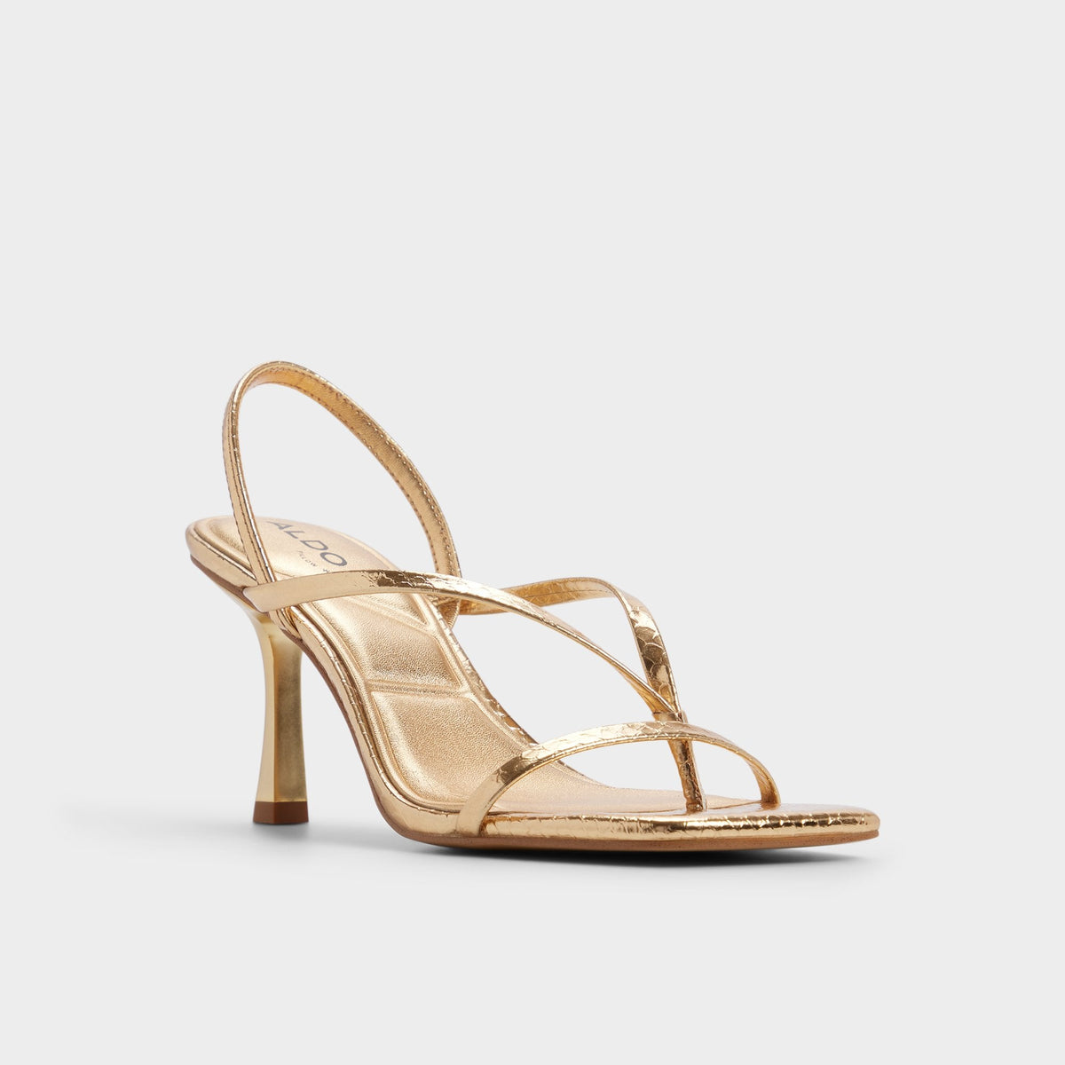 Riva in Gold 14213553 - Sling back heeled sandal, Stiletto heel | Aldo New
