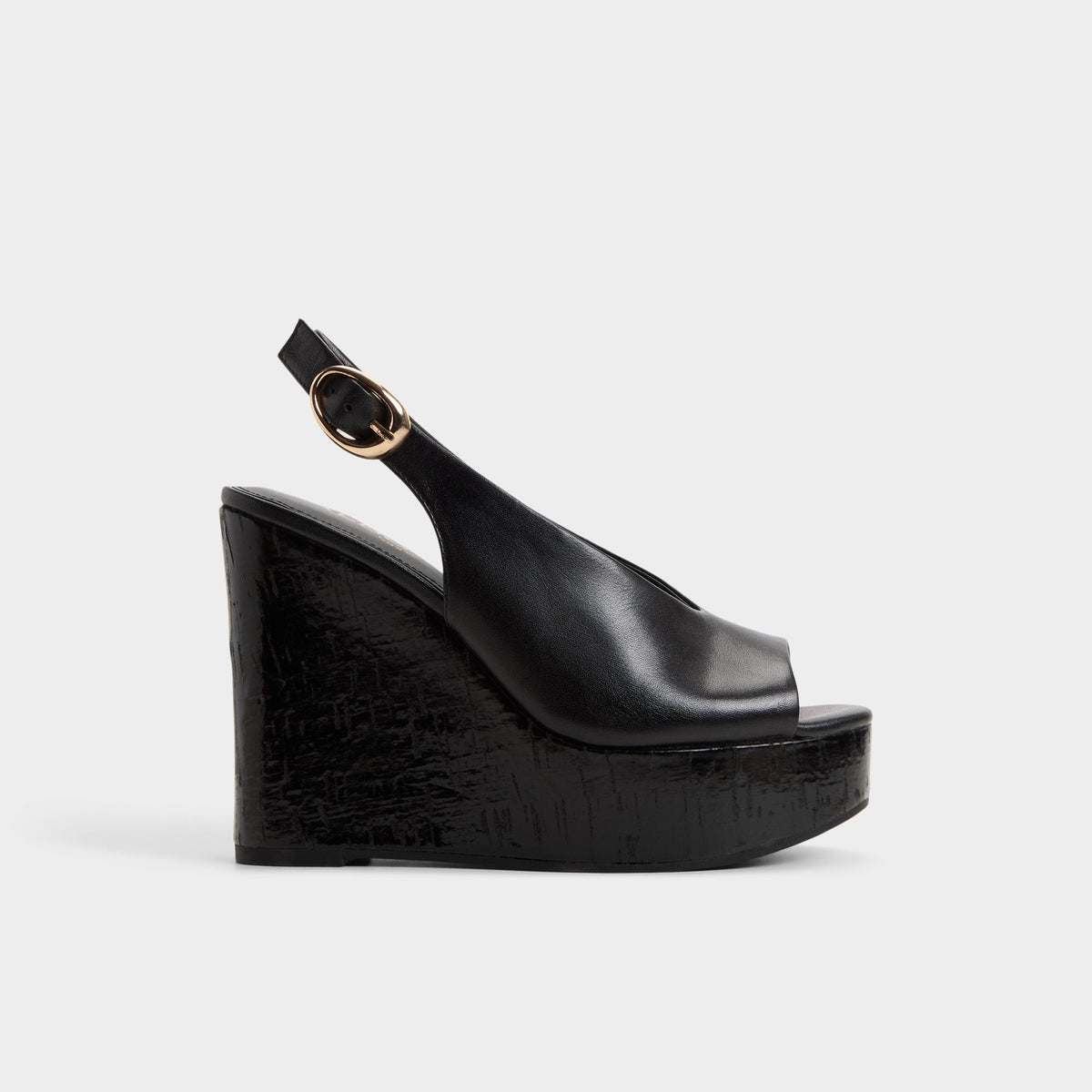 Tatianah in Black - Sling back heeled sandal, Wedge heel | Aldo Exclusive