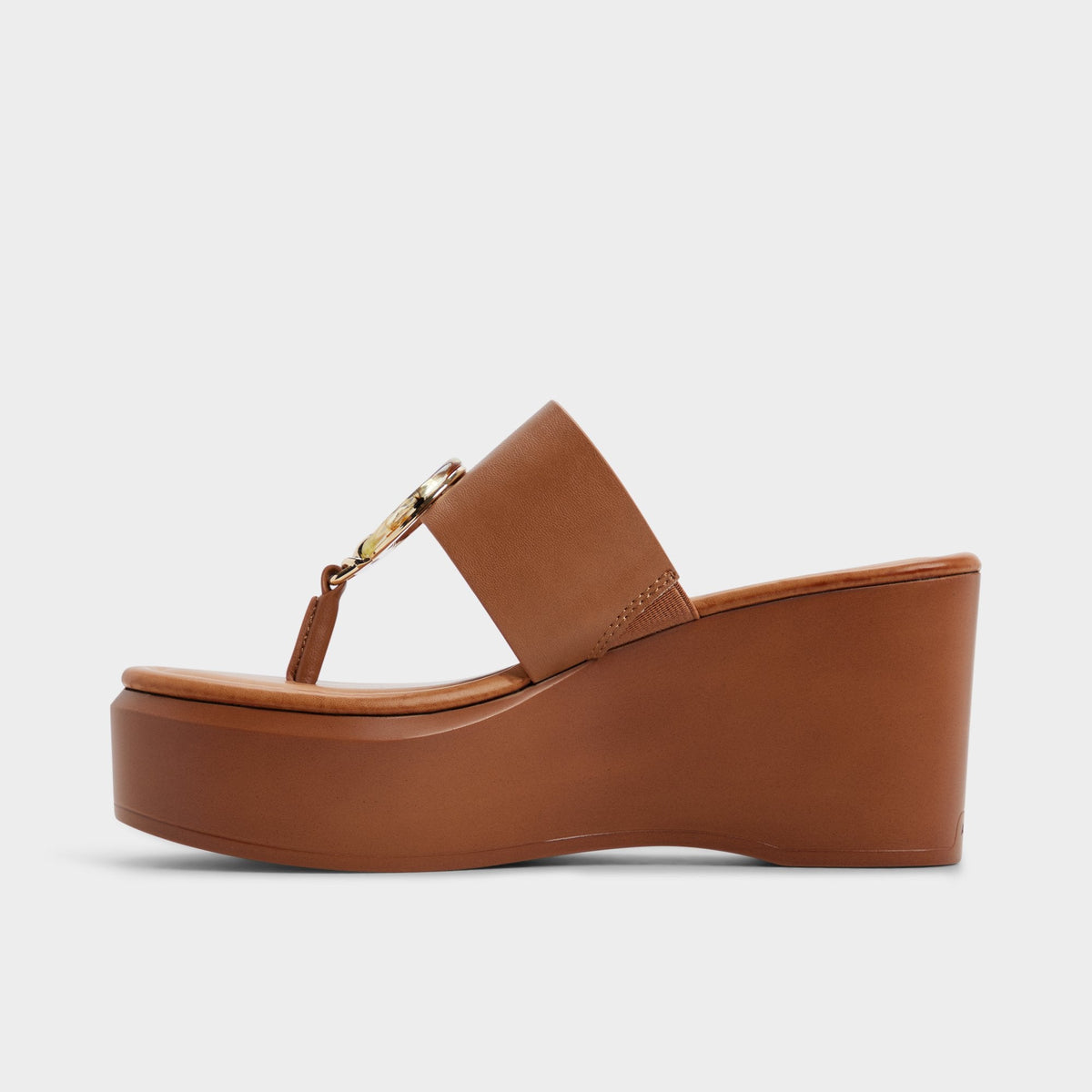 Friegan in Medium Brown - Slide sandal, Wedge heel | Aldo Essential