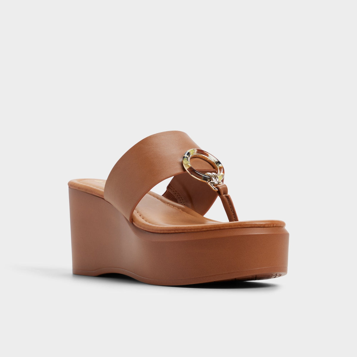 Friegan in Medium Brown - Slide sandal, Wedge heel | Aldo Essential