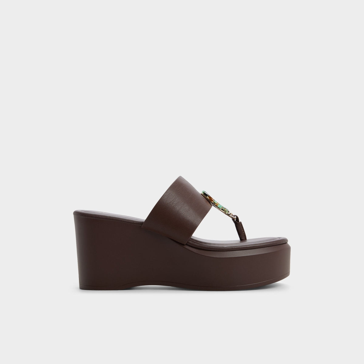 Friegan in Dark Brown - Slide sandal, Wedge heel | Aldo Premium