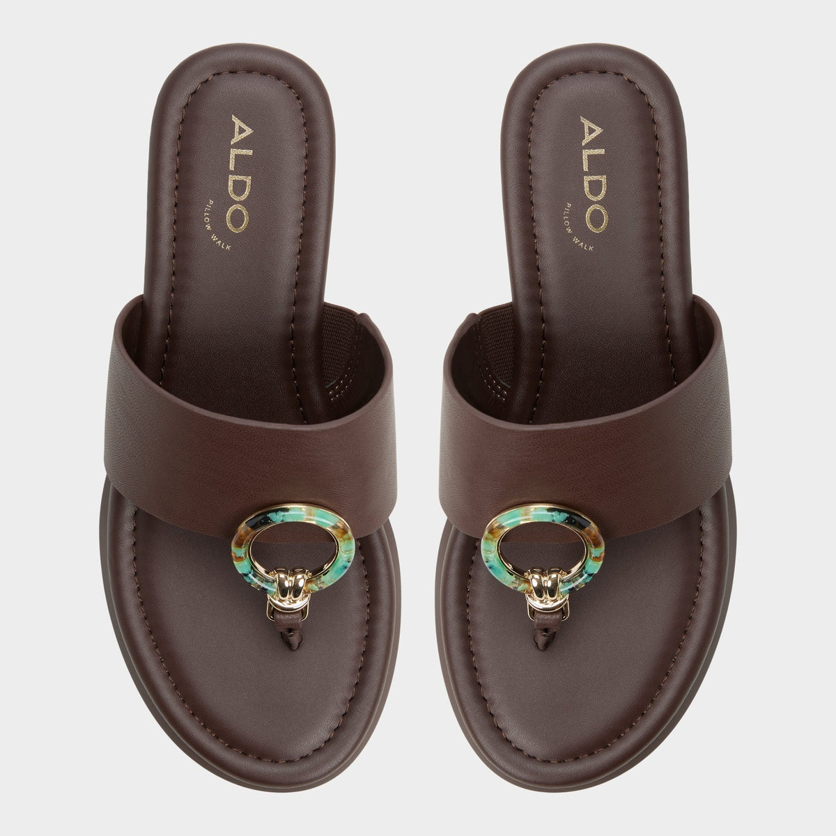 Friegan in Dark Brown - Slide sandal, Wedge heel | Aldo Premium