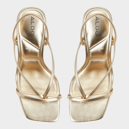 Riva Gold Women's Strappy sandals - Sling back heeled sandal, Stiletto heel | Aldo Classic