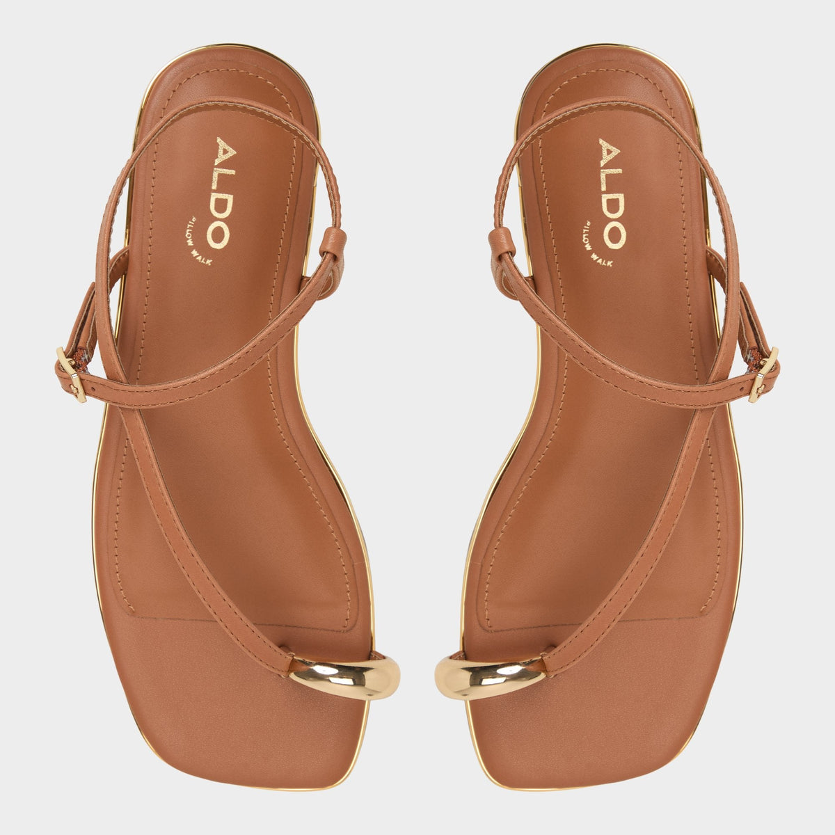 Jomalina Medium Brown Women's Flats - Strappy flat sandal | Aldo Essential