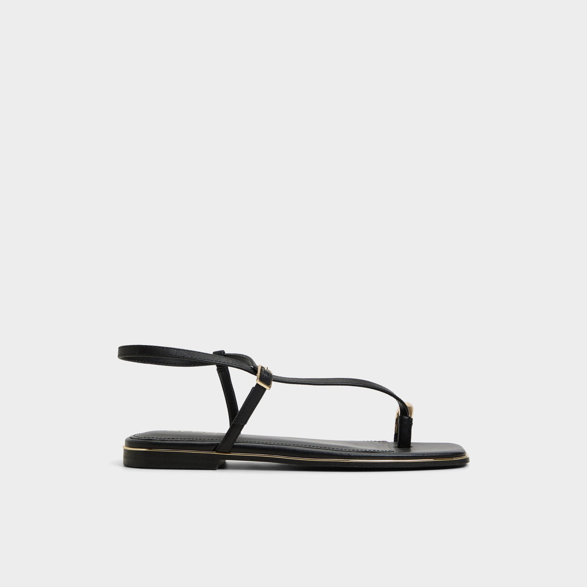 Jomalina Black Women's Flats - Strappy flat sandal | Aldo Signature