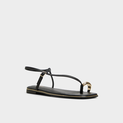Jomalina Black Women's Flats - Strappy flat sandal | Aldo Signature