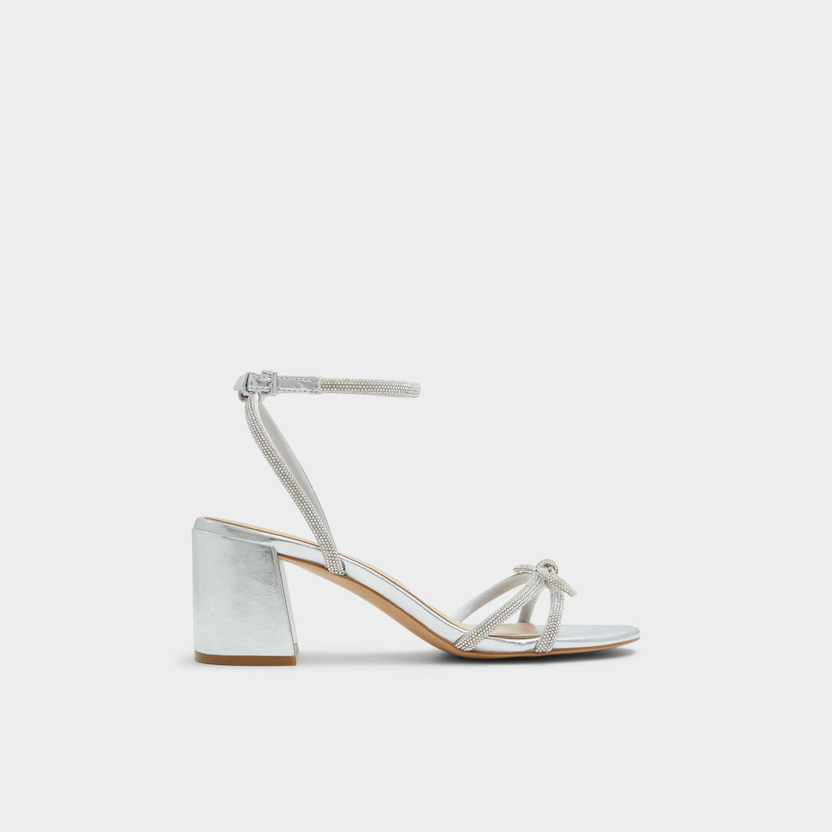 Bouclette Silver Women's Block heels - Strappy heeled sandal, Block heel | Aldo New