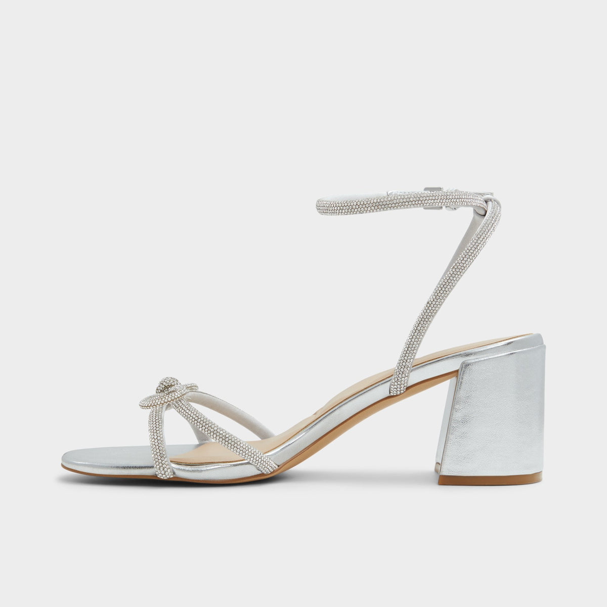 Bouclette Silver Women's Block heels - Strappy heeled sandal, Block heel | Aldo New