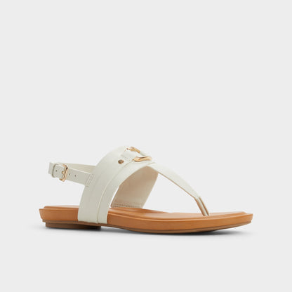 Taylen White/Bone Women's Footbed sandals - T-strap sandal | Aldo Best Seller
