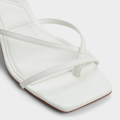 Calypsa White Women's Heeled mules - Strappy heeled sandal, Block heel | Aldo Popular