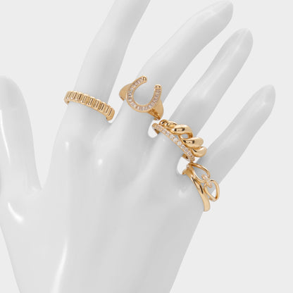 Luckyrings in Gold Clear Multi - Multi finger rings | Aldo Exclusive