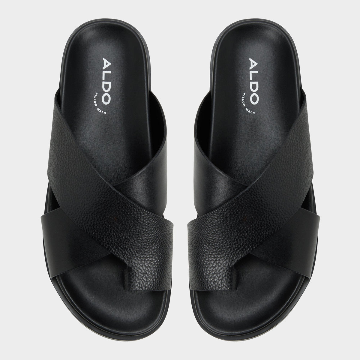 Darley Black Men's Sandals & Slides - Strappy flat sandal | Aldo Premium