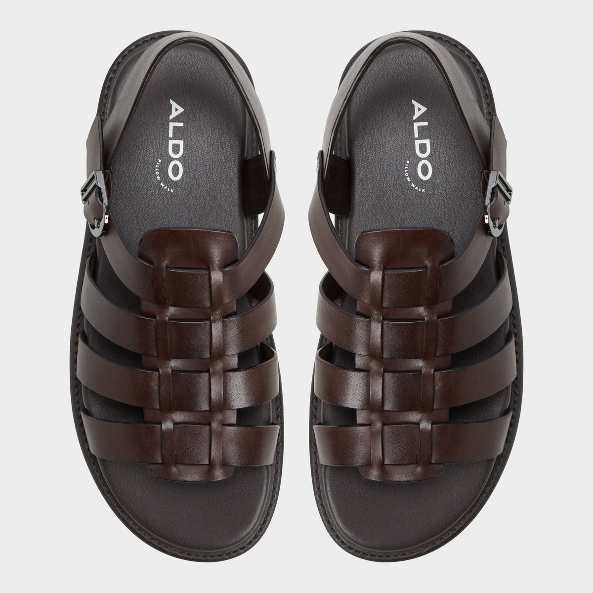 Warley Dark Brown Men's Sandals & Slides - Strappy flat sandal | Aldo Premium