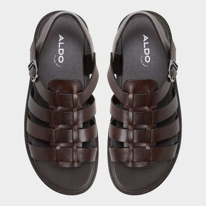 Warley Dark Brown Men's Sandals & Slides - Strappy flat sandal | Aldo Premium